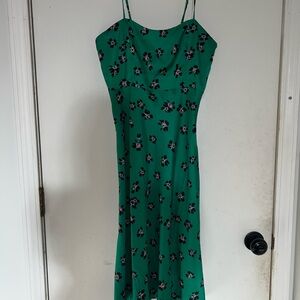 Chic Green Floral Maxi Dress